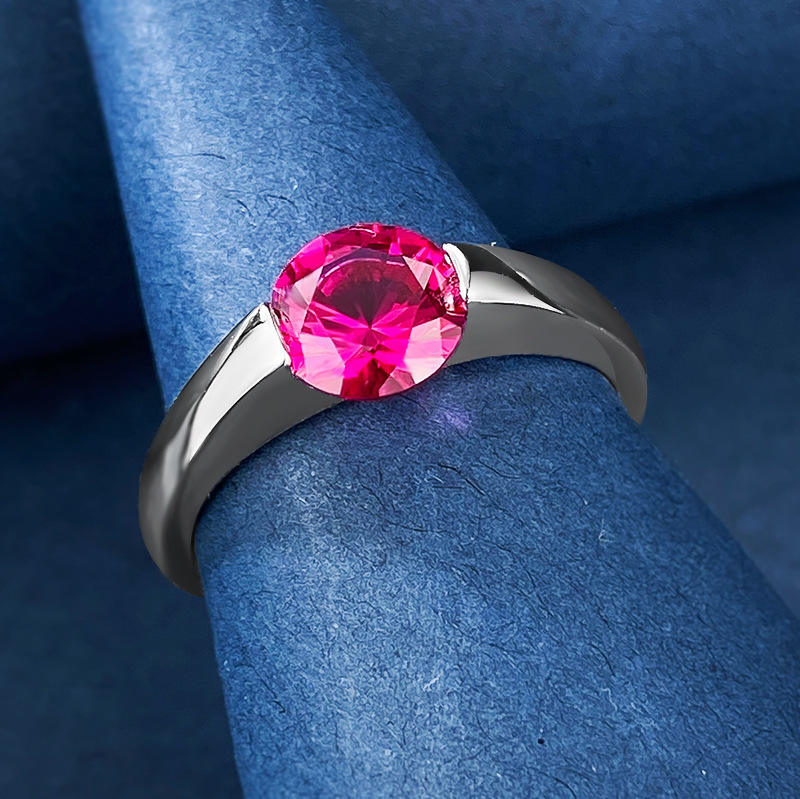 2023 nouvelle bague en argent 925 carat Pigeon sang rouge saphir