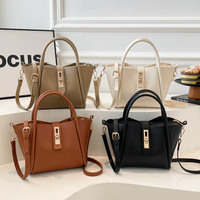 Nouveau Sac à Main Femme Tendance Polyvalent en Similicuir Litchi Doux avec Fermeture à Loquet, Style Européen et Américain, Idéal pour l'Été et les Achats Transfrontaliers