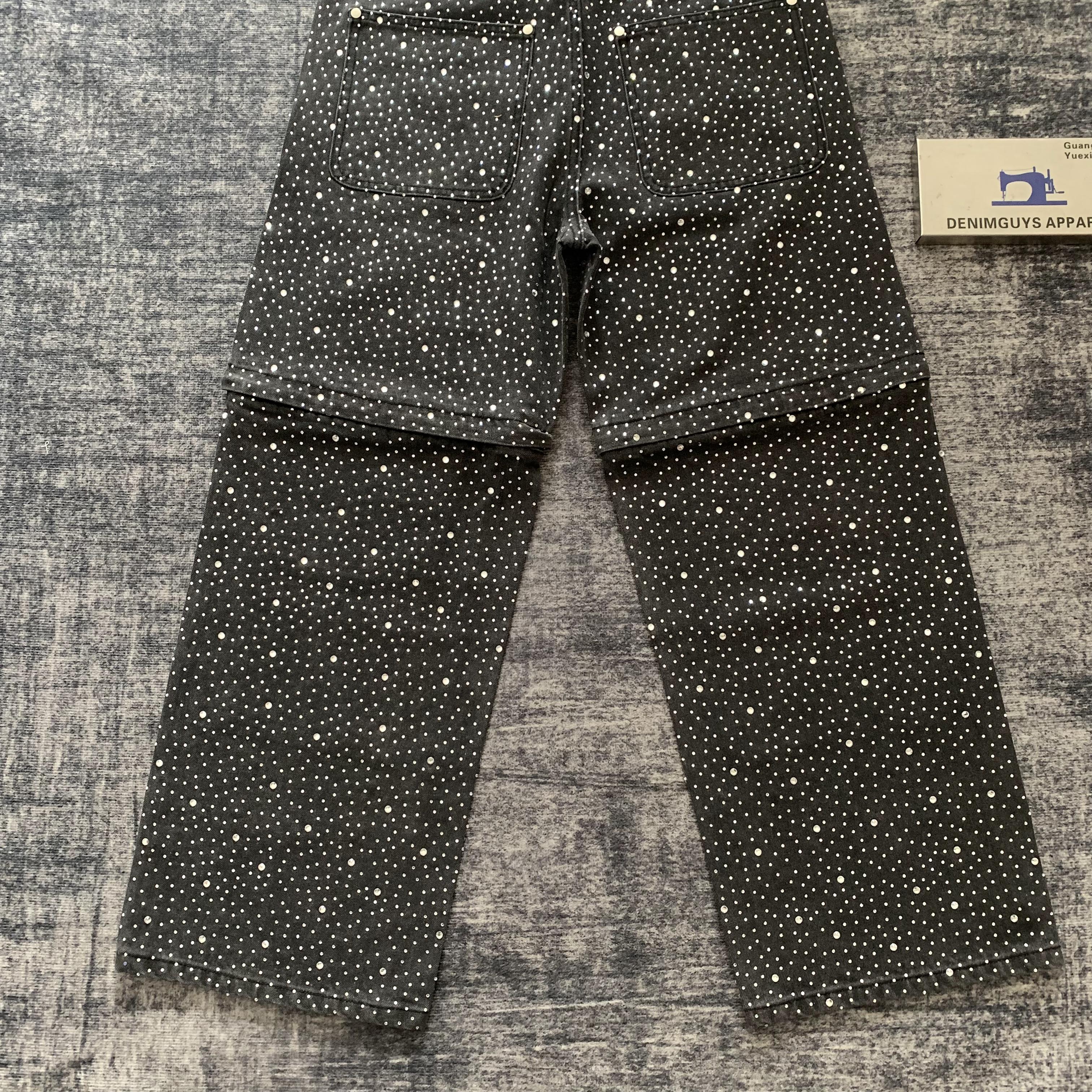 DARKFOG★Vintage washed rhinestone design jeans DF61 DENIMGUYS Custom Men's Vintage Washed Full Rhinestone