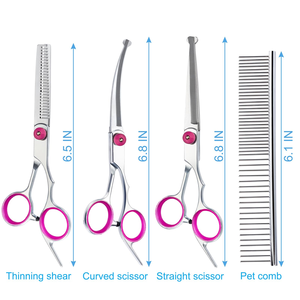 Perfect Pet Grooming Curved <b>Scissor</b> Set Durable Stainless Steel <b>Dog</b> Grooming Kit Pet <b>Scissors</b> Set with Pouch - Product Image 2