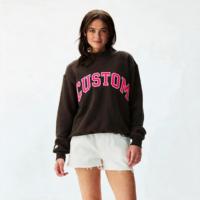 Pull tricoté oversize à col rond pour femme, sweat-shirt à col montant, pull personnalisé, fabricant en gros
