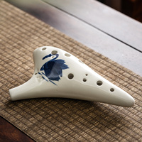 Professional 12 Hole Alto C Ceramic Ocarina Handmade Clay Wind Instrument Hand Painted Customized Color Size for Music Lovers