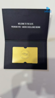 Emballage de cartes en papier avec estampage à chaud doré NFC pour cartes de membre