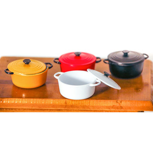 Poupée Cuisine Jouet Alimentaire Alliage Pot Soupe Pot Meubles Modèle Miniature Métal Charbon Poêle Cuisine Et Jouer Maison Jouets - Product Image 1