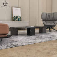 Mobilier extérieur de jardin table basse ronde en pierre de marbre de luxe résistante aux intempéries