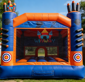 NERF Themed Inflatable Bounce House - Commercial Grade <b>Dart</b> Battle Bouncer with Targets for Kids' Party & Event Rentals - Product Image 5