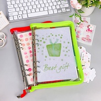 Classeur à Fermeture Éclair A5 A6 Kpop Transparent pour Cartes Photo, Album Photo DIY, Organisateur de Sac à Feuilles Mobiles 6 Trous, Carnet
