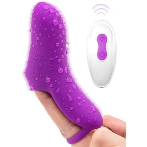 Vibrator Lengan Jari Mini Wanita, Mainan Seks Wanita Getaran Kuat Pemijat G-spot 10 Kecepatan Vibrator Peluru Kuat