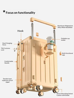 Valise Kamayel à coque rigide ABS+PC, grande capacité, design moderne, 4 roues pivotantes, poignée large, multifonctionnelle, 24 pouces, serrure TSA