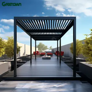 Greenawn Tec Garden Motorized Pergola Bioclimat Aluminum Gazebo Roof and Structure System for Pergola