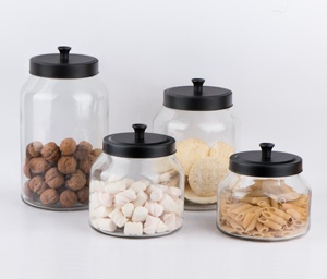 CCP698T2 Bình Đựng Thủy Tinh Borosilicate Cao Mới Miệng Rộng 4L 2L 1.6L Bình Đựng Thực Phẩm Thủy Tinh Có Nắp Kim Loại - Product Image 1