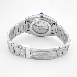 Reloj de Lujo con Diamantes Reales Estilo Hip Hop Iced Out Automático Mecánico Dorado Bust Down con Moissanita VVS - Product Image 6