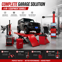 Pack garage 4-en-1 : Pont élévateur ciseaux, Démonte-pneus semi-automatique, Équilibreuse de roues, Alignement 3D des roues, Certifié CE, pour atelier 2026