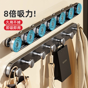 Colgador de puerta con ventosa de alta resistencia con 6 ganchos, diseño moderno para almacenamiento en la entrada del baño, instalación sin taladro - Product Image 1