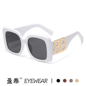 Eyewear B-Shaped <b>Square</b> <b>Sunglasses</b> UV400 PC Frame Unisex Fashionable - Product Image 3
