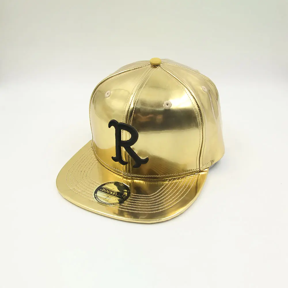 OEMカスタム6パネルオリジナルデザインブランドPuストリートファッションメンズハットスナップバックグリッター野球帽
