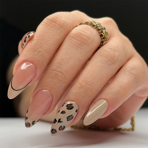 Ongles portables faits à la main <span class=keywords><strong>de</strong></span> style français, forme amande, en ABS, ongles pressés pré-conçus, pièces détachables pour les doigts, <span class=keywords><strong>manucure</strong></span> <span class=keywords><strong>de</strong></span> Noël - Product Image 2