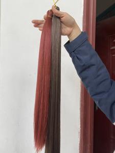 Extensions de cheveux lisses et soyeuses en <span class=keywords><strong>fibre</strong></span> premium, double trame machine, sans produits chimiques, personnalisables, 100-200 grammes, pour tresses - Product Image 4