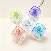 Porte-clés Fidget Spinner à interrupteur mécanique transparent, bouton lumineux coloré, jouet sensoriel anti-stress pour enfants
