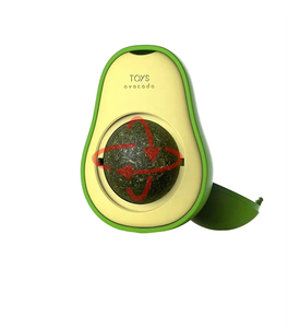 Jouets à mâcher pour chats en plastique écologiques hautement interactifs, ensemble de balles à catnip en forme d'avocat durables pour chats, design rotatif, nettoyage des dents - Product Image 4