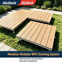 Système de terrasse en WPC à hauteur réglable pour terrasses commerciales extérieures, pelouses, bordures de piscine, mariages et scènes