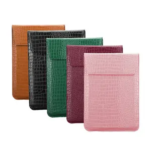 crocodile pu leather laptop protective sleeve for woman men
