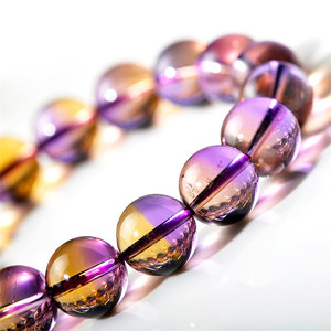 Bracelet en améthyste et citrine de Bolivie de haute qualité, bracelet en cristal bicolore, bracelet noble pour femmes, cadeau - Product Image 4