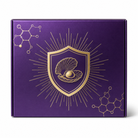 Boîte personnalisée de suppléments de peptides d'huîtres avec logo, emballage rigide violet en gros pour la santé OEM
