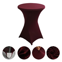 Housse de table haute ronde imperméable extensible pour cocktail, idéale pour jardin et fêtes en extérieur, en mélange polyester-spandex, durable et ajustement élastique