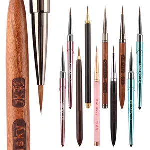 10 styles de pinceaux à ongles en acrylique Kolinsky neufs, pinceaux pour ongles violets, pinceaux en acrylique pur Kolinsky Sable, stylo de peinture 3D - Product Image 6