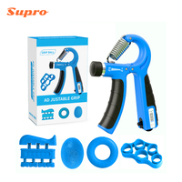 Kit Fortalecedor de Agarre Supro 5 en 1, Ejercitador de Dedos Ajustable y Anillo de Agarre para Entrenamiento y Recuperación Muscular