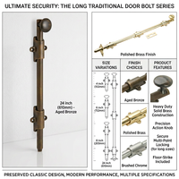 Loquet de sécurité encastré de haute qualité, style traditionnel, en laiton massif, anti-effraction, pour portes extérieures d'hôtels, facile à installer
