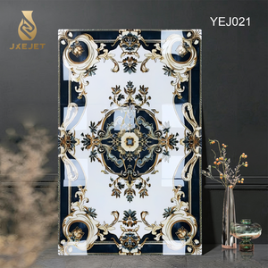Baldosas de Porcelana Cristalizada Dorada Pulida con Diseño Floral 6 en 1, Medallones Cerámicos para Piso, Precio 1600x2400mm - Product Image 5
