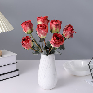 Ramo de Rosas Artificiales con 7 Tallos, Borde Deshilachado, Flores Vintage de Lujo para Decoración de Bodas, Hogar y Exteriores, Venta al Por Mayor - Product Image 4