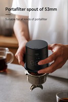 Moulin à café électrique numérique avec balance de cuisine et écran LED, en ABS noir de qualité alimentaire et alliage d'aluminium, précision 200g/0.1g