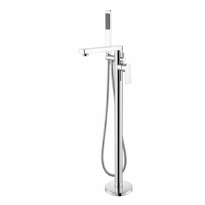 Opaco nero pavimento montato in piedi bagno caldo acqua fredda in ottone Freestanding <span class=keywords><strong>vasca</strong></span> da bagno Mixer <span class=keywords><strong>con</strong></span> doccia a mano - Product Image 2