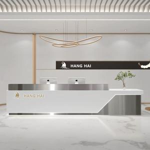 Bureau de réception moderne personnalisé Spa Bureau d'accueil blanc Bureau de réception Hôpital et salon <span class=keywords><strong>Comptoir</strong></span> d'ongles Bureau de réception - Product Image 4