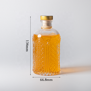 170ml 240ml bán buôn sang trọng hình trụ khắc rõ ràng dày dưới sậy khuếch tán chai với nắp nút chai - Product Image 6