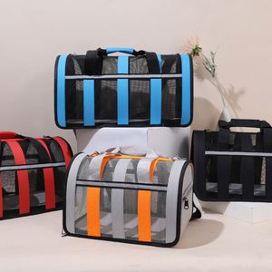 Reflective Strip Breathable Oxford Mesh Foldable <b>Pet</b> <b>Carrier</b> Striped Portable Hand Shoulder Cat Dog Travel Bag Large Outdoor - Product Image 2