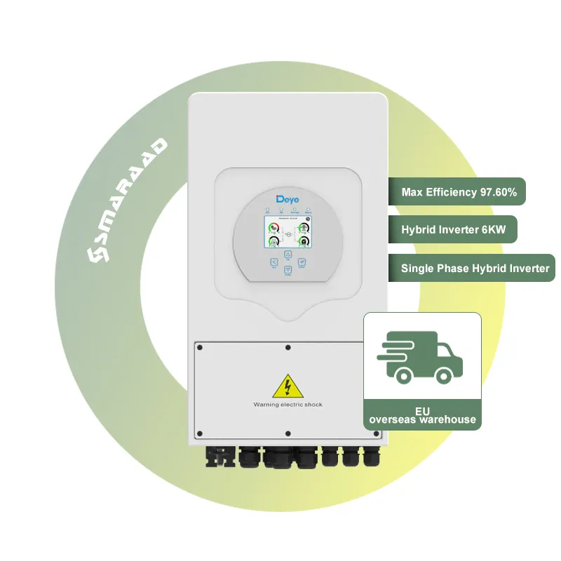 EU 해외 창고 DEYE 하이브리드 인버터 1 차 에이전트 6KW 8KW 10KW 12KW 고전압 3 상 380V MPPT 출력 가정용