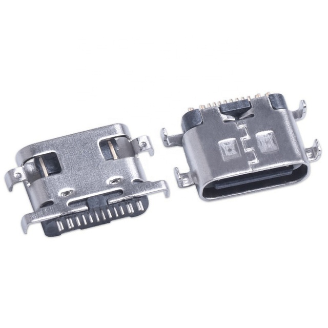 2pcs USB 3.1 Type C Connector 12 Pin Female SMT Tab jack Version Socket For Type-C Charging Port