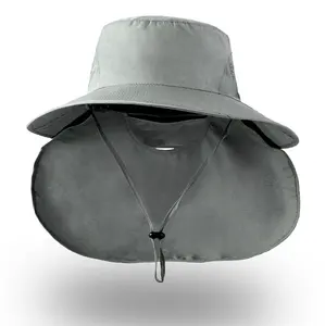 หมวกกันแดดปีกกว้างสำหรับทุกเพศหมวกบักเก็ตป่าระบายอากาศได้ดีหมวกชาวประมงสำหรับกิจกรรมกลางแจ้ง