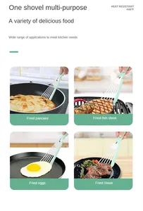 <b>Kitchen</b> Anti-scalding Frying Spatula Heat-resistant Frying Fish Spatula Silicone Stainless Steel Spatula Home Outdoor Cooking - Product Image 2