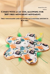 Jeu <span class=keywords><strong>2</strong></span>-en-1 Cache-Cache pour Chat : Jouet de Chasse avec Plumes Mobiles Dissimulées dans un Sac pour l'Exercice et la Chasse du Chat - Product Image 5