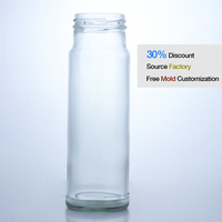 250ml bouteilles de fruits en conserve en verre vides pour épices alimentaires 8oz cornichons au lait bocaux à large bouche bouteille de stockage à fond mince avec couvercle