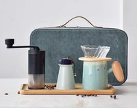 Ensemble de cafetière en céramique avec logo personnalisé en gros, kit de fabrication de café, ensemble de cafetière à verser, cadeaux d'entreprise