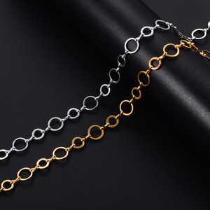 Collier ras du cou en acier inoxydable plaqué or 10 mm, maillons circulaires géométriques chics pour femmes et hommes, bijoux en métal - Product Image 4