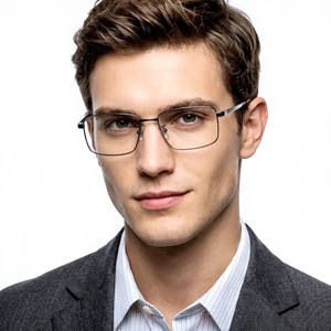 <span class=keywords><strong>Gafas</strong></span> Ópticas Unisex de Titanio con Montura Completa Rectangular, Anti Luz Azul, Grises, Ligeras, Recicladas, para Uso Diario y Pantalla de <span class=keywords><strong>Ordenador</strong></span> - Product Image 2