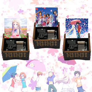 Caja de música con manivela de madera con Base secreta Anime la flor que vimos ese día película lindo recuerdo especial amigos regalos de navidad - Product Image 1