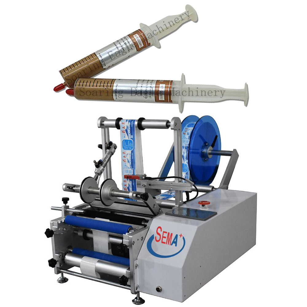 Automatic LABEL one sticker horizontal way labeling machine for syringes